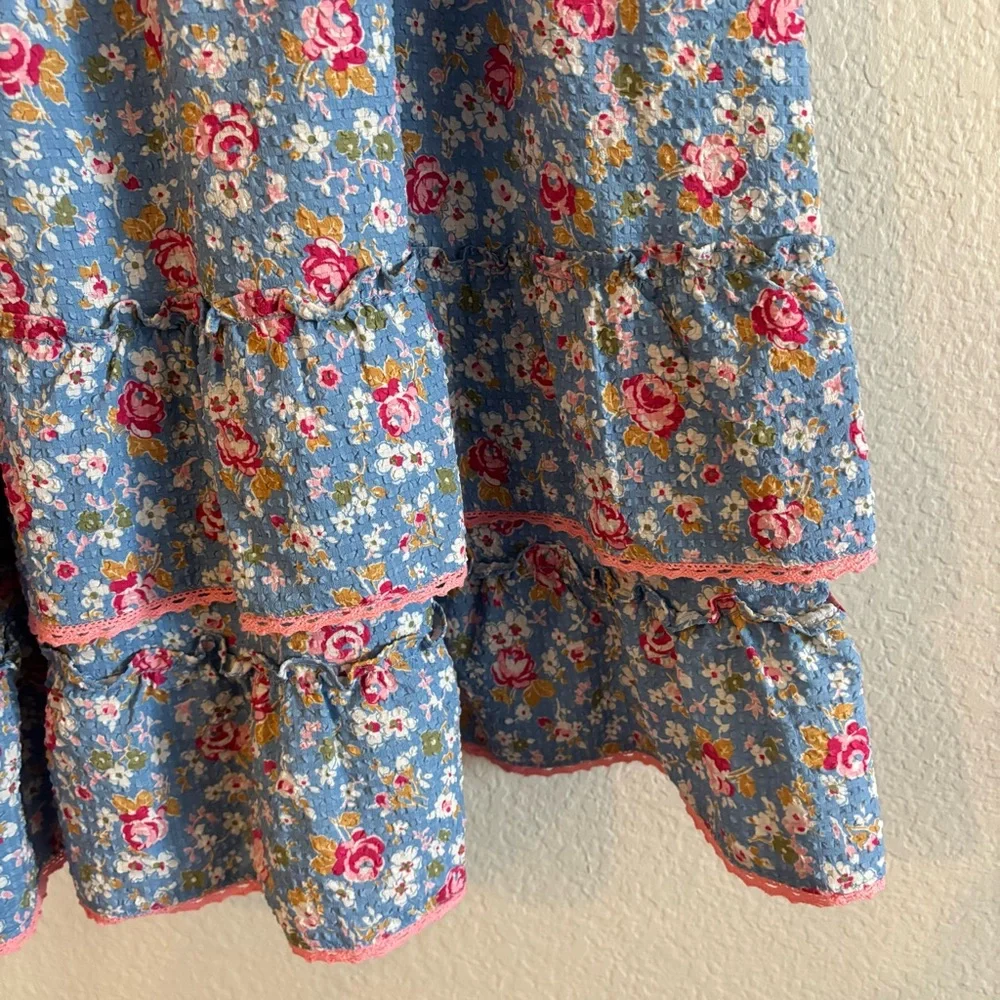 ❗️FINAL❗️NWT Betsey Johnson Blue and Pink Floral Mini Dress - Picture 4 of 10